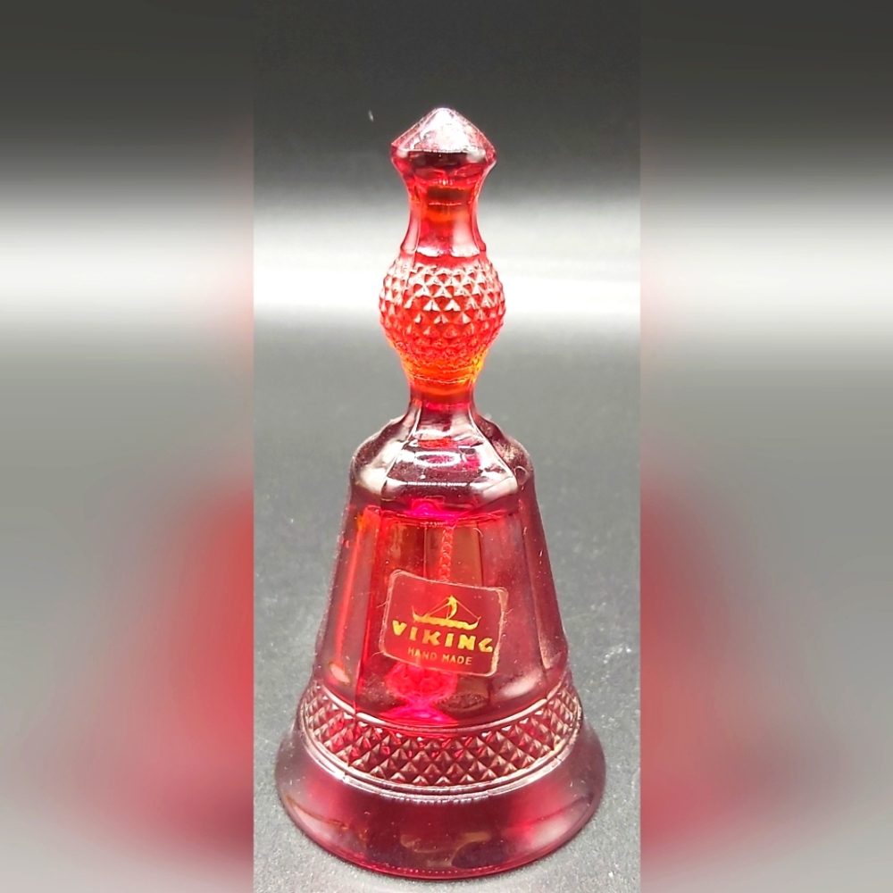 Viking glass ruby red bell